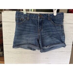 Cherokee Denim Shorts Jr Girls Large 10/12 Blue Denim Adjustable Waist Cotton